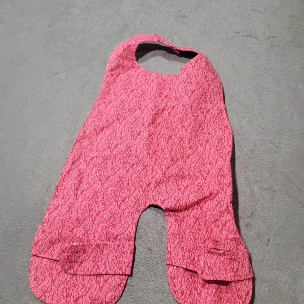 Handmade Reversible Bib Garment Unisex Pink Floral Ribbon Artsy Boho Cottagecore